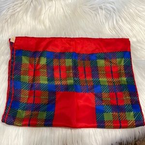 Glentey Vintage Red Blue Plaid Scarf Made in Japan